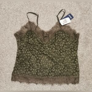 NWT Leonisa green lace cami bralette bra top size Medium